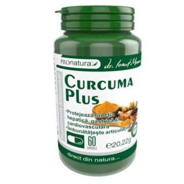 Curcuma plus piperina, 30cps - Pro Natura