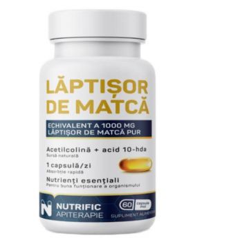 Laptisor de matca 1000mg, 60 capsule moi - Nutrific