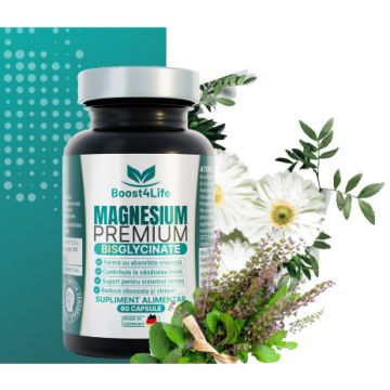 Magneziu Bisglicinat Premium, 60 capsule, Boost4Life