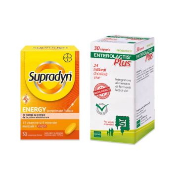Pachet Enterolactis Plus 30 caps + Supradyn Energy 30 comprimate