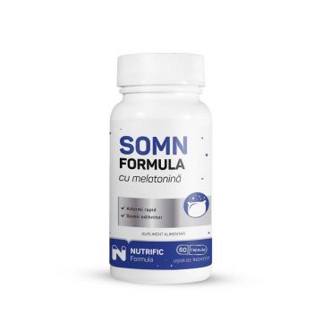 Somn formula cu melatonina, formula pentru somn rapid si ohihnitor, 60 capsule, Nutrific