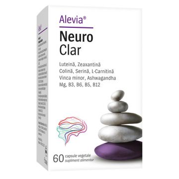 Supliment pentru neuroprotectie Neuro Clar, 60 capsule vegetale, Alevia