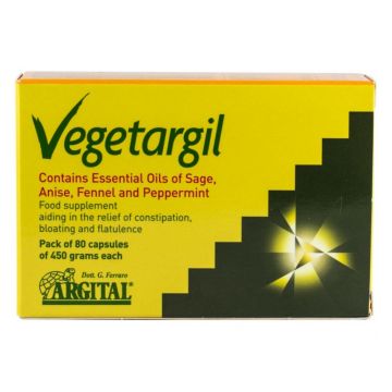 Vegetargil, supliment alimentar cu uleiuri esentiale de salvie, anason, fenicul si menta, 36g - Argital