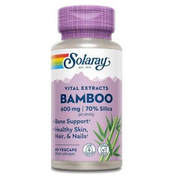 Bamboo, contribuie la sustinerea sanatatii pielii, parului si a unghiilor, 60 capsule vegetale, SECOM