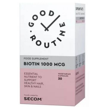 Biotin - Vitamina B7, 1000mcg, 30 capsule - Good Routine by Secom