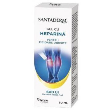 GEL HEPARINA PICIOARE OBOSITE Santaderm 600UI, 50ML - VIVA PHARMA