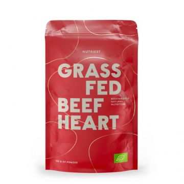 GRASS FED BEEF HEART – pulbere eco-bio din inima de vita, hranita cu iarba, 135g NUTRIEST
