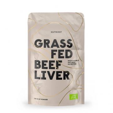 GRASS FED BEEF LIVER – pulbere eco-bio din ficat de vita organica liofilizat, 135 g, NUTRIEST