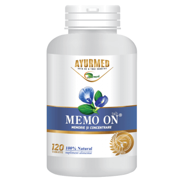 Memo On, 120 tablete, Ayurmed, Supliment natural pentru memorie