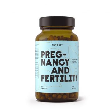 PREGNANCY AND FERTILITY – sprijina sarcina sanatoasa, fertilitatea si sinteza ADN-ului, 240 capsule, NUTRIEST