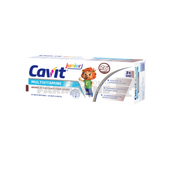 Cavit Junior multivitamine fara zahar cu aroma de ciocolata 20 tablete