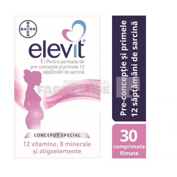 Elevit 1 Multivitamine pentru perioada de pre-conceptie si sarcina Primul trimestru de sarcina 30 comprimate