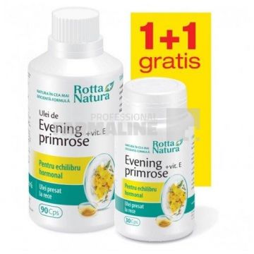 Evening Primrose + Vitamina E 90 capsule + Evening Primrose + Vitamina E 30 capsule Cadou