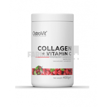OstroVit Colagen + Vitamina C Aromă de Zmeură si Menta 400g