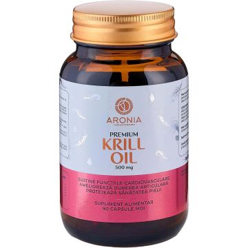 Premium Krill Oil 500mg — 90 capsule cu beneficii pentru inimă, ochi, piele și creier