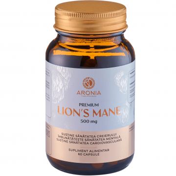 Premium Lion's Mane (Ciuperca Coama Leului), 500 mg, 60 capsule