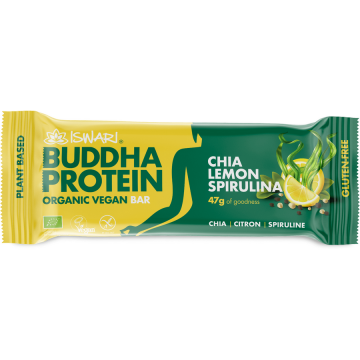 Baton proteic BIO Buddha cu lamaie, chia si spirulina Iswari 47 g