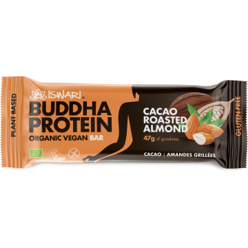 Baton proteic BIO Buddha cu migdale prajite si cacao Iswari 47g