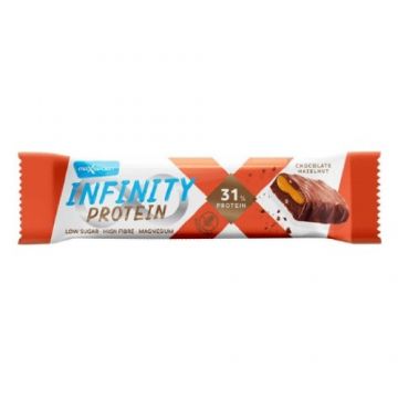 Baton proteic cu ciocolata si alune, fara gluten, Infinity, 55g, Maxsport