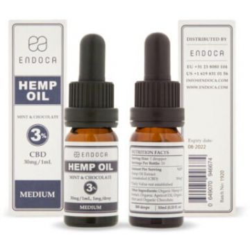 Hemp Oil Ciocolata si Menta 3% , 30 ml , 900mg CBD