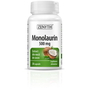 Monolaurin, 500 MG, 30 capsule, Zenyth