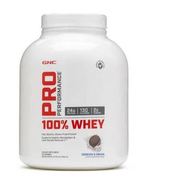 Pro Performance 100% Whey, Proteina din zer cu aroma de biscuiti si crema Pro Performance, 2195.2g, GNC