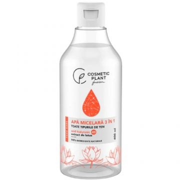 Apa Micelara 3in1, Hialuronic 4D & Extract de Lotus, 400ml, Cosmetic Plant