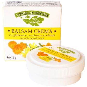 Balsam crema cu Galbenele, Sunatoare si Catina, 15g, Verre de Nature Balsam crema cu Galbenele, Sunatoare si Catina, 15g, Verre de Nature