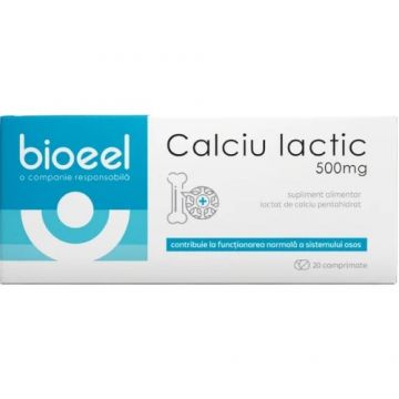 Calciu Lactic 500mg 20cpr Bioeel