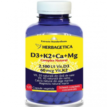 D3+K2+CA+MG 120cps Herbagetica