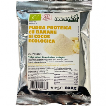 Pudra Proteica Banane Cocos Eco 100gr Dried Fruits Pudra Proteica Banane Cocos Eco 100gr Dried Fruits