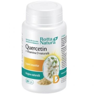 Quercetina cu Vitamina D Naturala, 30cps, Rotta Natura
