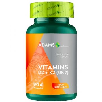Vitamina D3 + K2, 90cps, Adams Supplements