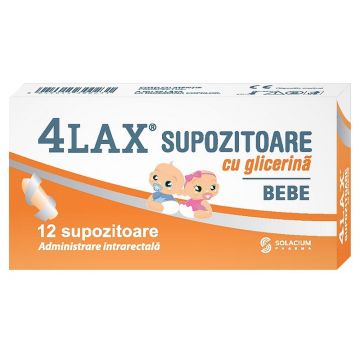 4Lax Supozitoare cu glicerina pentru bebelusi 12 bucati, Solacium Pharma