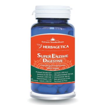 Herbagetica Super Enzime Digestive, 30 capsule