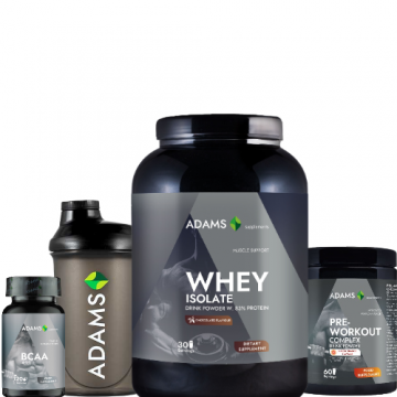 Pachet Izolat ciocolata + BCAA + PreWorkout + Shaker