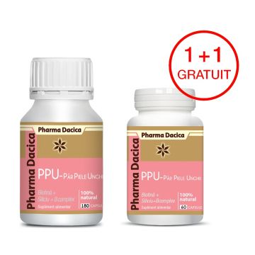 PPU – Par, Piele, Unghii, 180 capsule +PPU – Par, Piele, Unghii, 60 capsule Gratuit