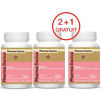 PPU – păr, piele, unghii 2+1 Gratuit, 60 capsule
