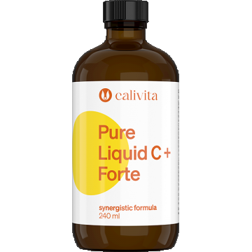Pure Liquid C+ Forte CaliVita, Vitamina C lichida 240 ml, supliment alimentar pur fara conservanti