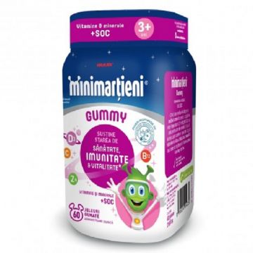 Walmark Minimartieni Gummy cu Soc aroma mere si coacaze negre x 60 jeleuri
