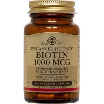 BIOTIN (Vitamina B7) 1000mcg - 50 veg caps - Solgar