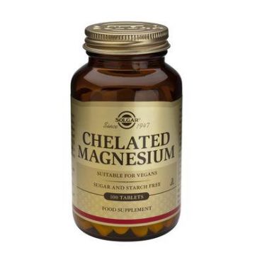 CHELATED MAGNESIUM - MAGNEZIU CHELAT - 100mg – 100tb - SOLGAR