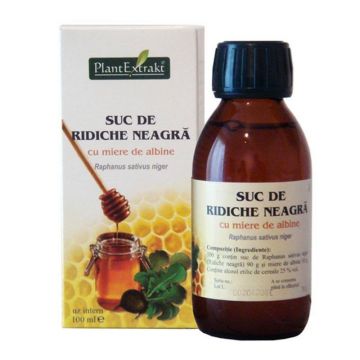 Suc de Ridiche Neagra cu miere de albine, Energotonic, 125ml, PantExtrakt